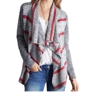 American Eagle Outfitters Gray and Red Cardigan